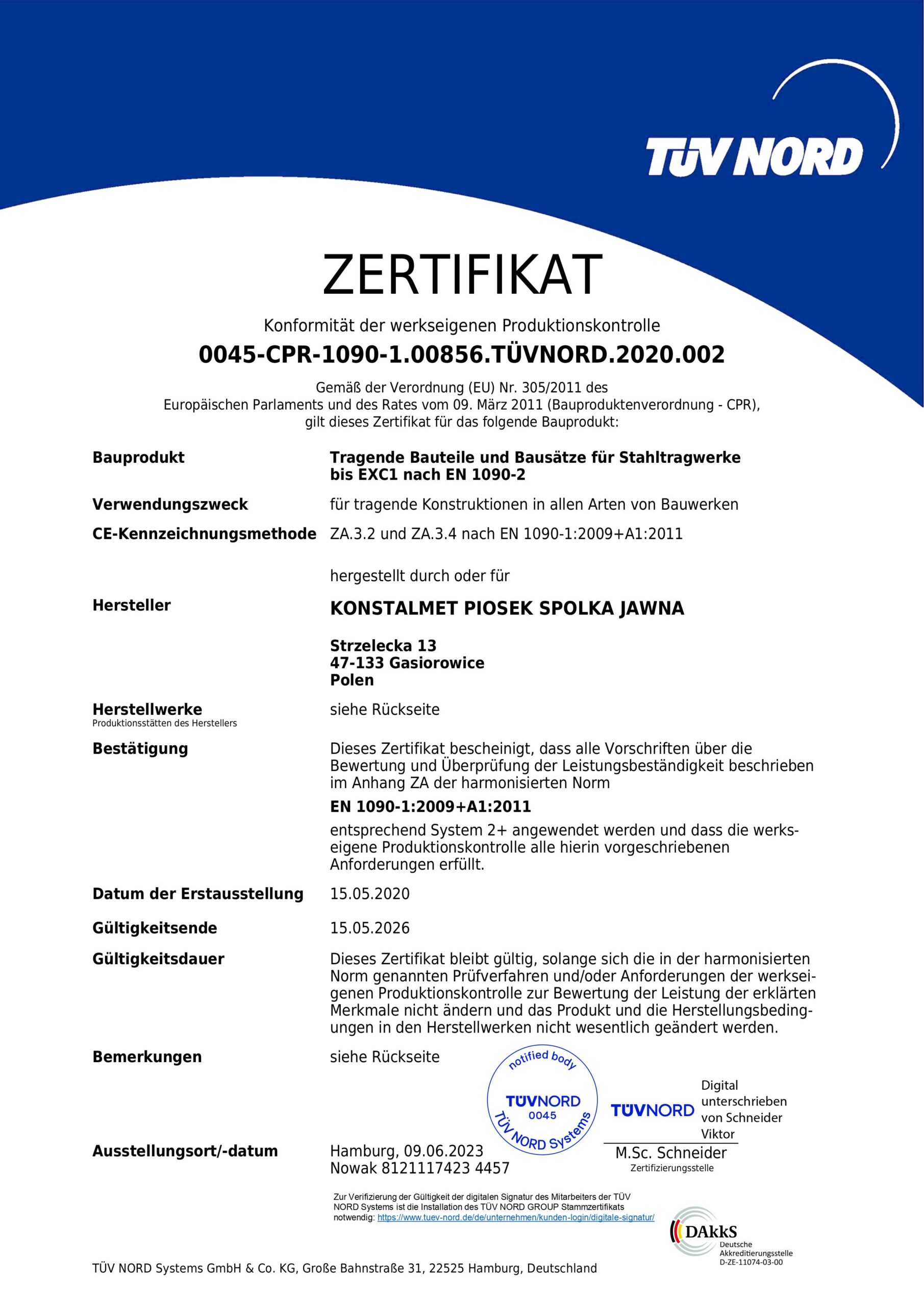 Certyfikat nr 3