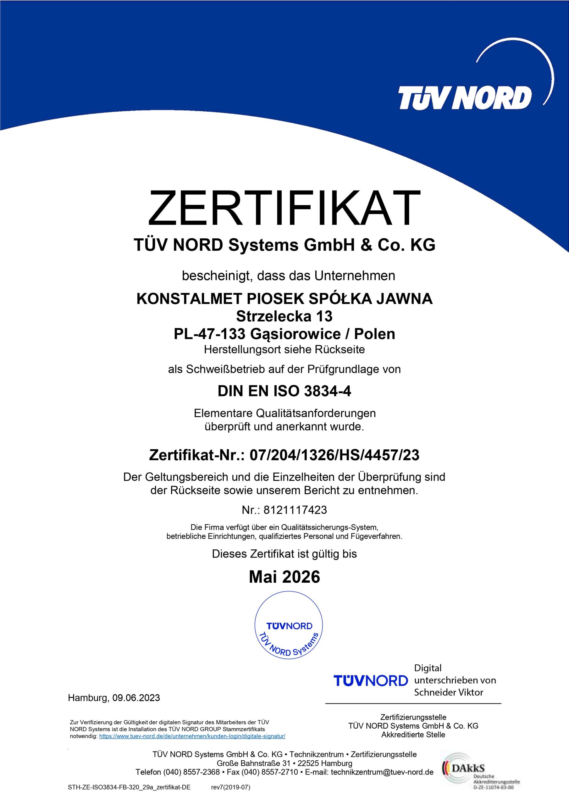 Certyfikat nr 4